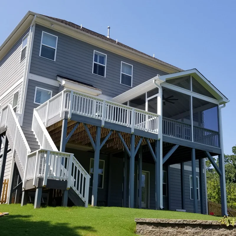 High level deck with screened porch built in Raleigh, North Carolina