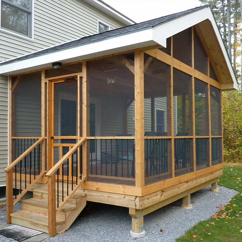 Screen Porch with Wood Deck and Aluminum Railing in Morrisville, NC