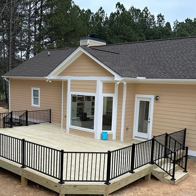 Wood Deck with Aluminum Railing Installed by Sierra Structures in Morrisville, NC